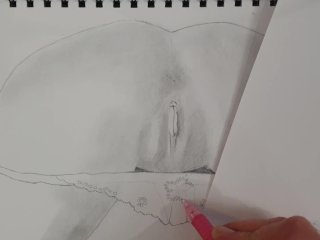 Drawing_a Vagina_and Panties Porn Art Video Number 2