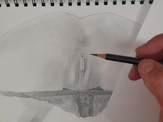 Drawing a Vagina and Panties Porn Art Video Number 2