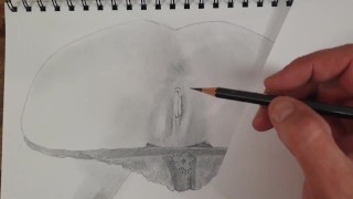 Drawing a vagina and panties porn art video number 2