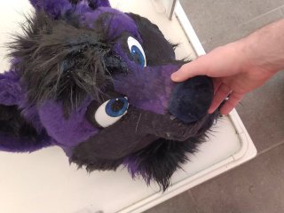 Lucer pissing on his head