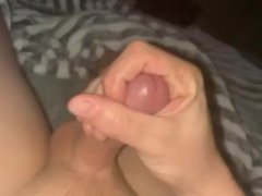 Jacking off Before Bed, Cumshot.