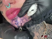 Preview 4 of Australian bombshell Amber Luke gets a new chin tattoo