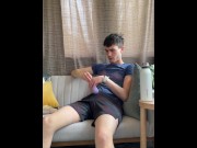 Preview 1 of Eddie De Luca Masturbating With Wand After Working Out