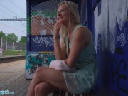 Preview 4 of Public Agent Big Tits Blonde Lily Joy Fucked Behind Train Station