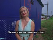 Preview 5 of Public Agent Big Tits Blonde Lily Joy Fucked Behind Train Station
