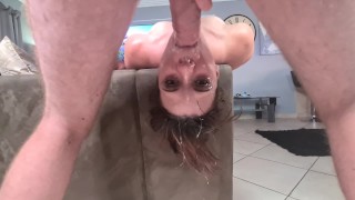 Extreme Sloppy Upside-Down Gagging Facefuck