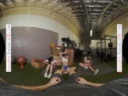 Preview 6 of Naughty America - Sexy babes, Kyler Quinn, Paige Owens, & Whitney Wright, tag team a gym stud