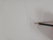Preview 1 of Drawing Emily Bloom Fingering. Porn art video number 3 (no sound)