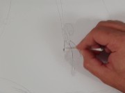 Preview 2 of Drawing Emily Bloom Fingering. Porn art video number 3 (no sound)