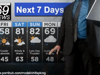 Channel69 News - Black Chubby Weather Man Jacks Slippery Cock Busts Fat Nut, Cums Hard in Suit