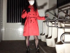 深夜の公衆トイレで乳首に洗濯ばさみをつけてアナルオナニーをする - Screenshot 1 of 16 - Anal Masturbation
