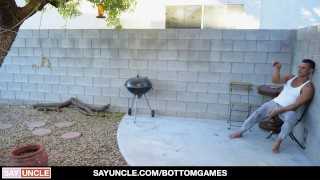 Cyrus Stark & Jax Thirio Bet Their Butts On Outdoor Game - The Loser Gets To His Knees & Opens Wide