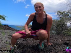 Pit Stops - Pissing on my Maui hike - Pissing MILF Joanna Meadows - NaughtyJoJo