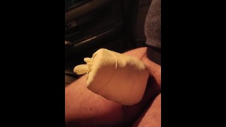 car jerk with homemade pocket pussy