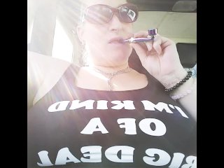 BBW Smoking ToplessIn Secret with Big_Tits Out