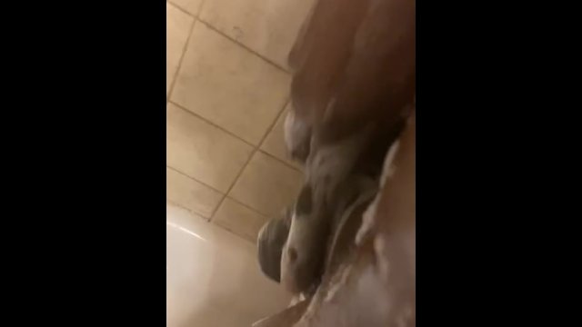 Cleaning in shower
