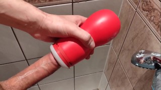 Fuck His Toy And Cum Hard Young Man