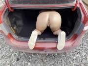 Preview 1 of Hard anal in the trunk of a car - Julia Fit