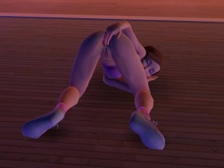 Cute girl playing with her ass