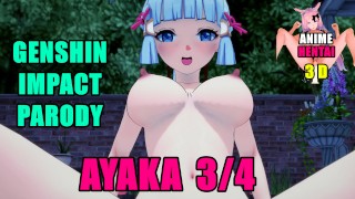 AYAKA GENSHIN Wpływ Ręcznie CYCKI Obciąganie PRACY Doggy STYLE ANAL Jałką ANIME 3D HENTAI BEZ CENZURY HD Część 3 4