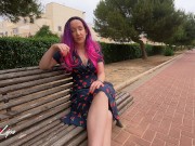 Preview 5 of Risky masturbation on a public park bench ends in squirt - Cherry Lips 4k