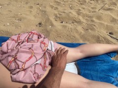 Video Public Beach Massage ends with Rough Fuck n` Cumshot