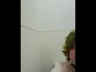 in the bathroom, pissing, solo female, public