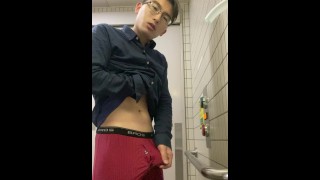 Hot Japanese Schoolboy Masturbation Cumshot Public Toilet Uncensored Amateur