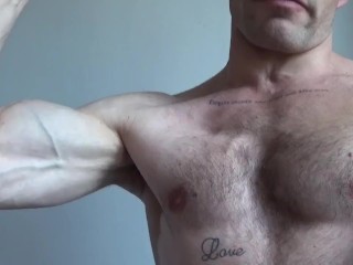 Flexing/ Showing Armpit, Hairy Body, Nipples, Abs, Cock and Balls