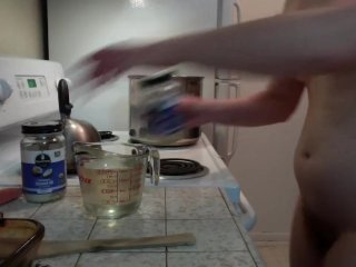 Headachey Babe Starts Making Canna Oil~ Naked in the Kitchen Episode 24