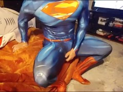 Video Superman finds a Stuffed Unicorn. Real Male Orgasm
