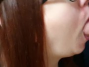 Preview 5 of Warm Cum drips all down my chin after a passionate Blowjob