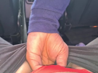 UBER Driver Put His Hand in My Pants and Made Me CUM Twice in the Backseat Driving the TAXI
