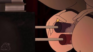 A Librarian Is Heavily Manipulated By A Fuck Machine Animation
