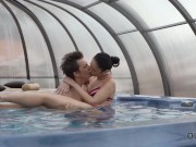 Preview 2 of OLD4K Old guy makes love with his slender girlfriend in the jacuzzi