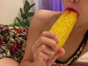 Preview 1 of Food ass to mouth, mukbang 4K - Little Nika