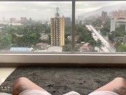 Preview 1 of POV My new Roommate fucks me in the big window with full view to my neighbors - Mariana Martix