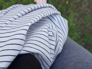 Nicoletta gets her yoga pants completely wet_in a public park - Extreme pee exposed