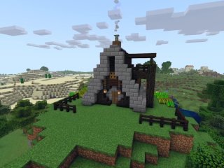 cartoon, cottage, tutorial, minecraft