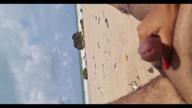 Orgy in the Stone of Nudist Beach. Fucking with several Guys!!!