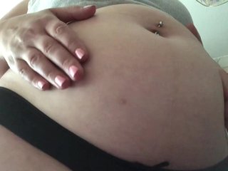 swollen belly girl, milf, kink, big belly