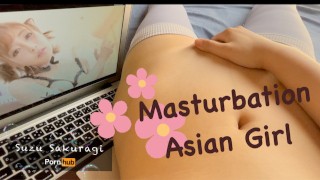 Japanese AV Actress Kirara Asuka's First Foot Pin Masturbation While Watching A Naughty Video Suzu Sakuragi