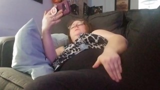 Watching porn on my phone and masturbaiting through my pants