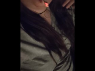 old young, vertical video, brunette, smoke