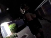 Flashing on the streets at night and then eating my cum (Re-uploaded)