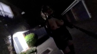 Nighttime Street Flashing & Cum Eating (Re-uploaded)