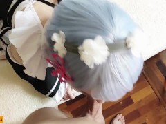 Рем получает сперму на лицо после траха