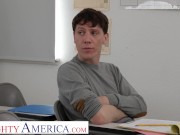 Preview 4 of Naughty America - Liz Jordan is no fun at school but Rion can change that by giving her a hard fuck!