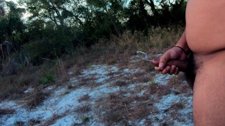 Chubby Dad Bod Solo in the Woods – Big Slow Motion Cumshot Finish