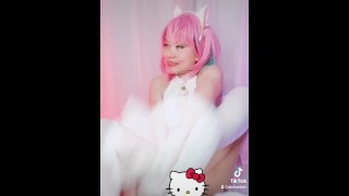 Catgirl Cosplay Cat Lamber Cabelo Rosa